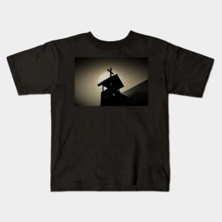 Cross Silhouette And Heavenly LIght Kids T-Shirt